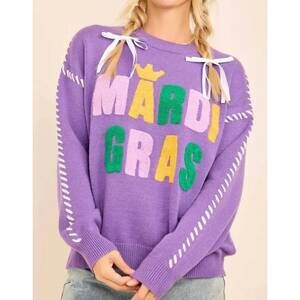 NEW MAIN STRIP mardi party sweater in purple